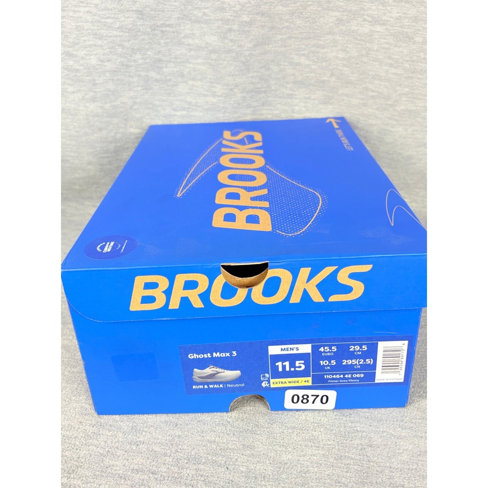 Brooks Ghost Max 3 Running Sneakers Mens 11.5 XW 4E Grey Black Comfort Light - Picture 9 of 10